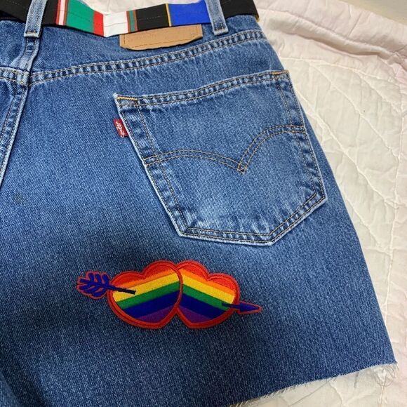Customized Pride Patchwork Levi’s 100% Cotton Shorts (1023) - Picture 5 of 8